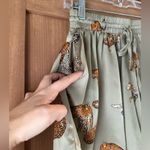 NWOT MABLE Boutique Sage Green Satin Cheetah Drawstring Pull On Shorts Small​ Photo 3