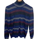 Lauren Ralph Lauren shimmering colorblock striped mockneck sweater size L Blue Size L Photo 0