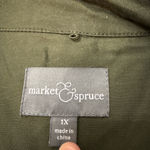 Market & Spruce  Olive Green Utility Jacket 1X Women’s Spring Fall Photo 6