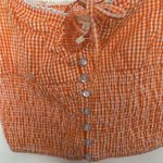 Orange Gingham Ruffle Strap Top Photo 2
