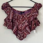 Olivaceous NWT Handkerchief Print Crop Top - Size: Medium Photo 0
