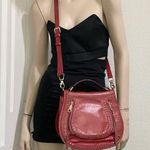 Rebecca Minkoff Muted Red Vanity Distressed Leather Saddle Bag Crossbody Photo 1