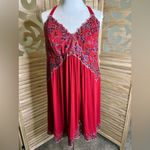 Soma  Red Lace Chemise Sleep Gown Size Large Photo 1
