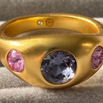 Julie Vos Gold Ring with Pink and Purple Gems size 6 Photo 0