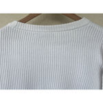 Milly  White Ribbed Knit Bell Sleeve Sweater Pullover Crewneck Women’s Petite S Photo 3