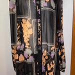 ASOS  Floral Patchwork Print‎ Sheer Button Up Long Sleeve Mini Dress US 14 Photo 0