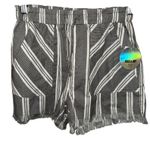 CLEARANCE Shorts NWT SZ S Frayed Hem Tie Elastic Waist Striped Beach Jolie & Joy Black Photo 0