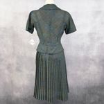 Leslie Fay Vintage 50s Skirt Suit Size 14 Pleated Dacron Timeless Daywear Office Photo 4