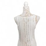 White Open Knit Crochet Sleeveless Cover Up Dress Size M Boho Cottage Core Size M Photo 4