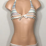 O'Neill O’Neill earth tone stripe bikini set. XS. NWT Photo 0