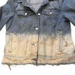 BLANK NYC Distressed Bleach Dip Dyed Ombré Denim Jacket, Sz L Photo 14