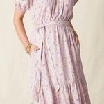Matilda Jane  Enchanted Garden Artist Floral Tiered Midi Dress Boho in Purple L Photo 0