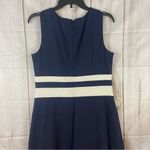 Ralph Lauren LAUREN  Navy with Cream Stripes Flare Bottom Shift Dress Size 10 Photo 5