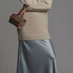 Anthropologie Long-Sleeve Sweater Slip Midi Dress In Grey nwt size s Photo 0