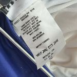 Jantzen Classics Blue Silver Sparkle Stripe V Neck Shelf Bra One Piece Swimsuit Photo 10