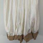 Nicole Miller Collection Cream Gold & Brown Silk Sleeveless V Photo 6