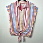 Francesca's NWT Francesca’s Addie Striped Button Front Top Size Medium Photo 1