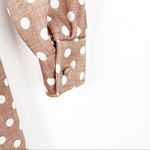 Vintage Brown & White Polka Dot Long Sleeves Belted Elastic Waist Maxi Dress Size 10 Photo 5