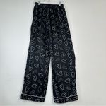 Hello Mello Sleepwear Black Pajama Pants with White Heart Design Size XL Photo 2