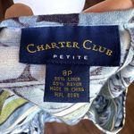 Tropical Floral Tank Top 90s Button up Blouse Hawaiian Flower Boho Vintage Blue Size 8P Photo 6