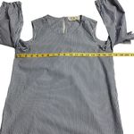 Pink Rose Macy's Womens Cold Shoulder Blouse Top S Blue White Stripe Career Work Photo 6