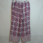Loft Mosaic Floral Patterned Cropped Wide Leg Pull On Pants Vacation Size M Photo 4