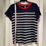 NWT Joules Size 4 Navy Blue Nautical Stripe Red Crew Neck Short Sleeve Tee Shirt Photo 6