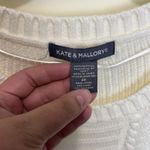 Kate & Mallory Tunic Length Cable Knit Sweater Side Zip Cream Ivory 2X Cozy Warm Photo 3