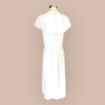 Vince  White Wrap Dress Flutter Sleeve V-Neck Ruffle Cape Midi Designer XS NWOT Photo 4