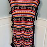 VTG Blanket Llama Southwestern Style 70's Sear's Open Side Sweater Vest OSFA Red Size M Photo 0