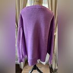 Free People  Alli V Neck Oversized Sweater In Iris Orchid Photo 4