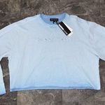 DKNY  Jeans Sky Blue Cropped Sweatshirt Size XL NWT Photo 0