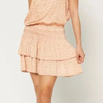 Current Air Los Angeles The Wyland Dress Smocked Mini Orange Floral Size Small Photo 0