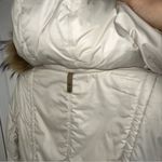 Mackage  Cream Mid-length Down WOOL Leather Puffer jacket Coat with Fur Hood sz S Photo 10