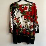 Joseph A NWT $78 . Red and Green Floral Sweater Blouse Top Women’s size 1X “Jane” Photo 6