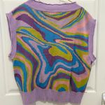 Ugly Moon Smiley Purple Sweater Vest Size 00 Photo 4