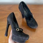YSL • Palais 105 Chain Mary Jane heels black suede leather platform pumps Size 5 Photo 0