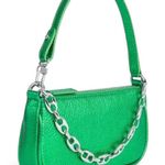 BY FAR Mini Rachel Bag – Metallic Green Leather w/ Silver Chain – NWT w/ Dustbag Photo 0