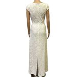 Tahari  Arthur S Levine Cream Lace and Sequin Zip Back Maxi Dress Gown Womens 8 Photo 6