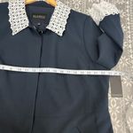 Eloquii NWT  Lightweight Lace Trim Classy Elegant Navy Blue Blazer Jacket Size 16 Photo 9