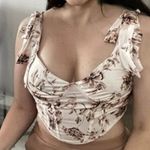 SheIn Curve Allover Floral Print Tie Shoulder Wide Strap Top Plus Size 0XL Photo 0