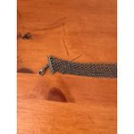 Silver Tone Mesh Chain Bracelet With Purple Bead Extender with Lobster Clasp Photo 6