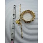 Gold Bracelet Bundle | Snake Coil + Coin Charm Chain Set Photo 3