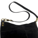 Hobo International Hobo Pier Shoulder Bag Crossbody Bag Suede Leather Black Brass Photo 9