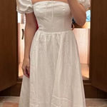 Reformation  Marella Linen Midi Dress in White 6 Photo 0