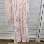 JUST FAB Cowl Neck Cable Knit Sweater w Flare Sleeves Mauve-Large Photo 2