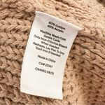 Talbots PIQUE STRIPE CARDIGAN Tan Navy Blue sz Large Photo 5