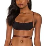Agua Bendita NEW  black smocked minta bikini top,‎ size L Photo 3