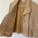 St. John Collection  Cream Metallic Crocodile Print Suit Jacket Blazer Button Photo 6