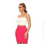 Naked Wardrobe  Hot Pink High Waisted Skirt Size XS Photo 3